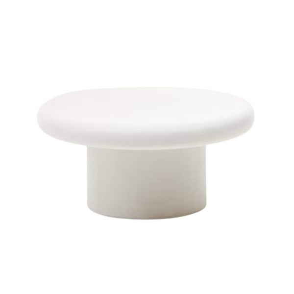 beau monde Kave Home Addaia Round White Cement Coffee Table Ø90 cm