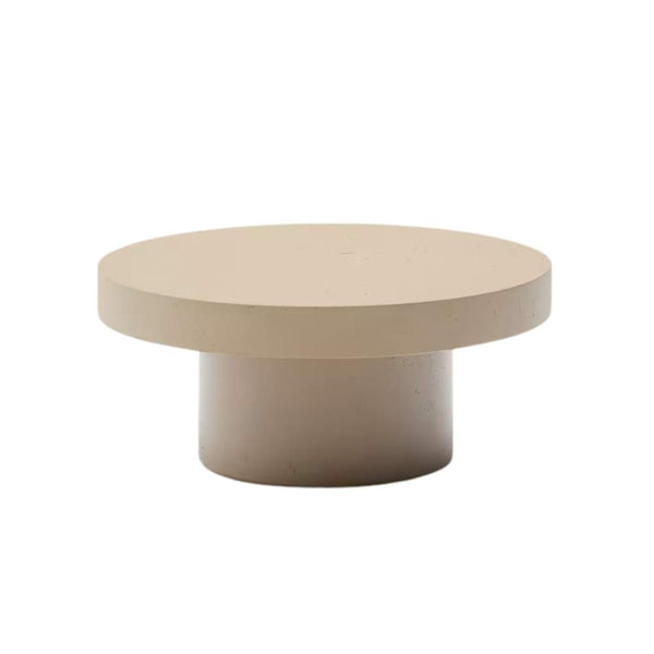Beau Monde Kave Home Aiguablava Beige Cement Coffee Table Ø66cm