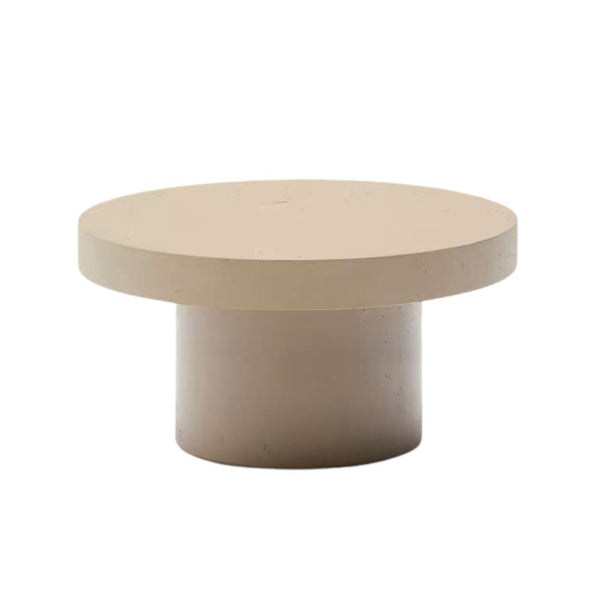 beau monde Kave Home Aiguablava Beige Cement Coffee Table Ø90cm
