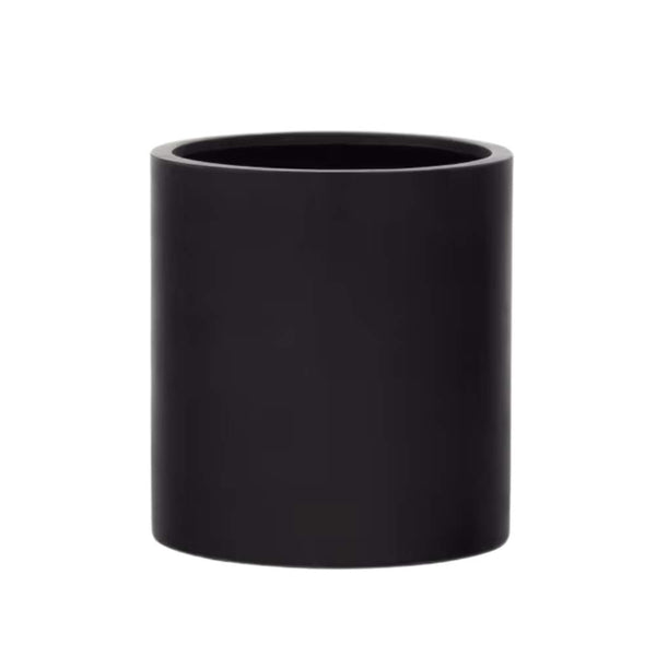 beau monde Kave Home Aiguablava Plant Pot in Black Cement Ø 52 cm