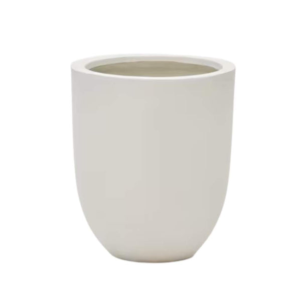Beau Monde Kave Home Aiguablava Plant Pot In White Cement Ø 39 Cm