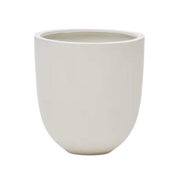 beau monde Kave Home Aiguablava Plant Pot in White Cement Ø 56 cm