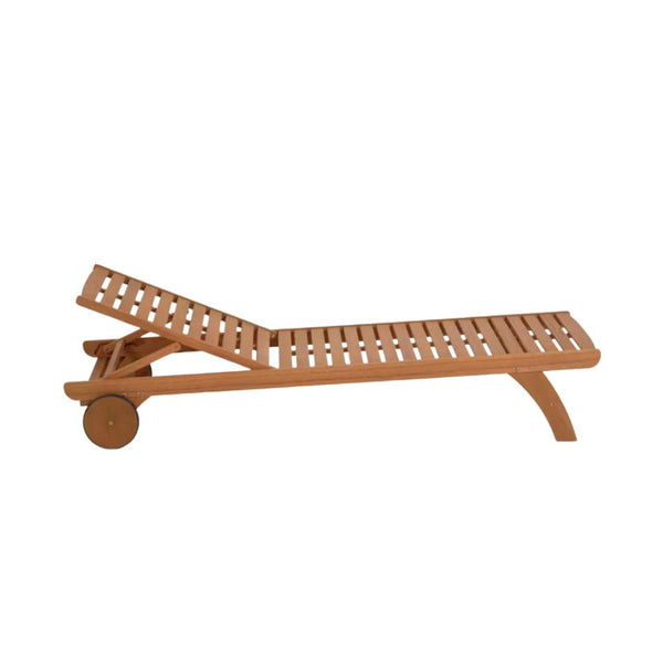 beau monde Kave Home Beila solid Eucalyptus Wood Outdoor Sun Lounger FSC 100%
