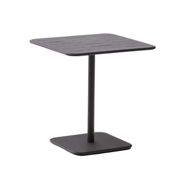 Beau Monde Kave Home Brai Outdoor Table – Dark Grey Galvanised Steel 70 X 70 Cm