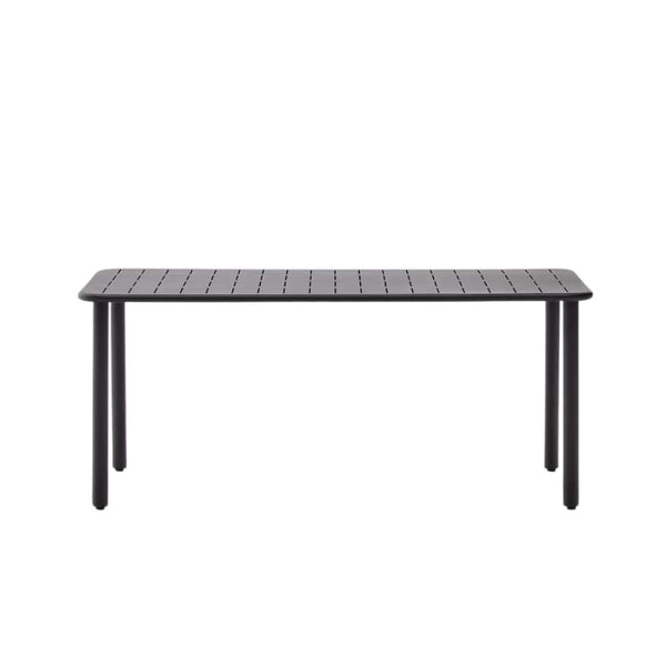 beau monde Kave Home Brai Outdoor Table – Dark Grey Galvanised Steel 180 x 90 cm