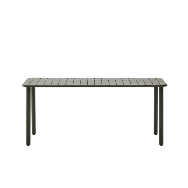 beau monde Kave Home Brai Outdoor Table in Green Galvanised Steel – 180 x 90cm