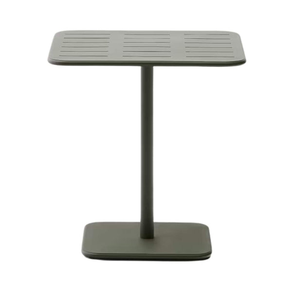 beau monde Kave Home Brai Outdoor Table in Green Galvanized Steel - 70 x 70cm