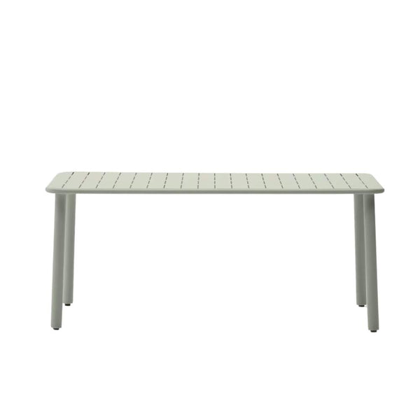 Beau Monde Kave Home Brai Outdoor Table In Turquoise Galvanized Steel 180 X 90cm