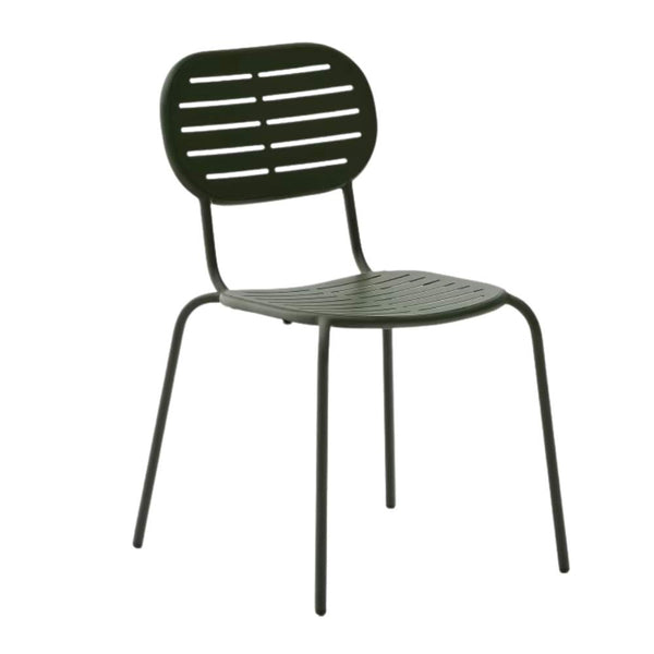 Beau Monde Kave Home Brai Stackable Outdoor Chair In Green Galvanised Steel