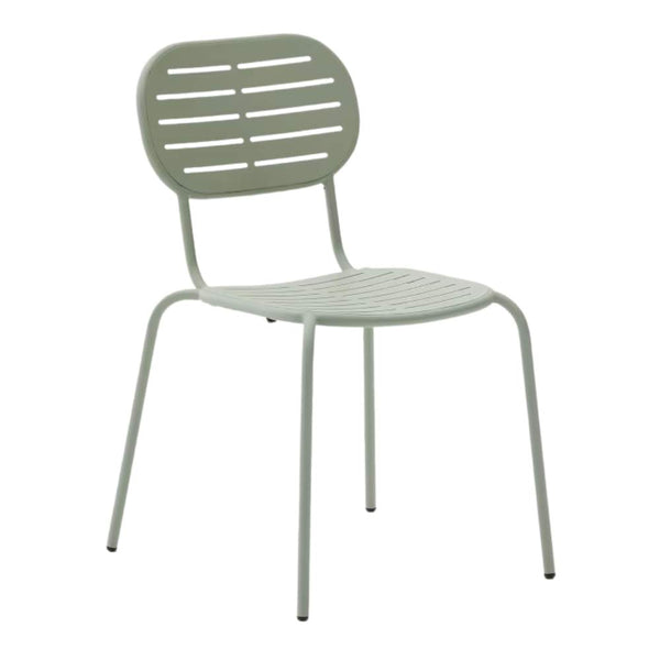 Beau Monde Kave Home Brai Stackable Outdoor Chair In Turquoise Galvanised Steel