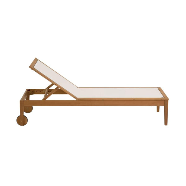 Beau Monde Kave Home Caterin Outdoor Sun Lounger In Beige – Solid FSC® 100% Eucalyptus Wood