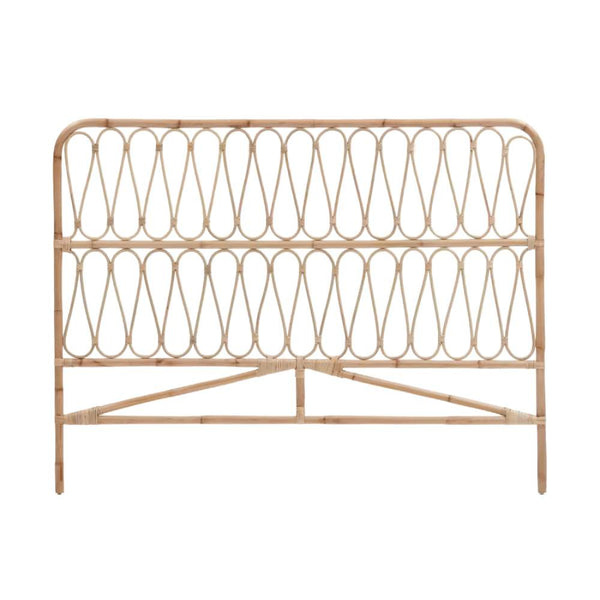 Beau Monde Kave Home Caterina Rattan Headboard In Natural Finish For 150 Cm Beds