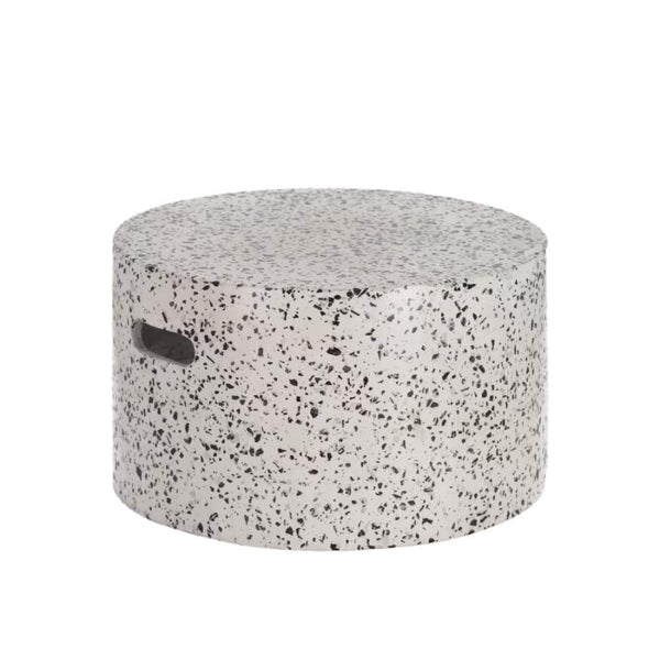 beau monde Kave Home Jenell Outdoor Terrazzo Coffee Table in White Ø 52 cm
