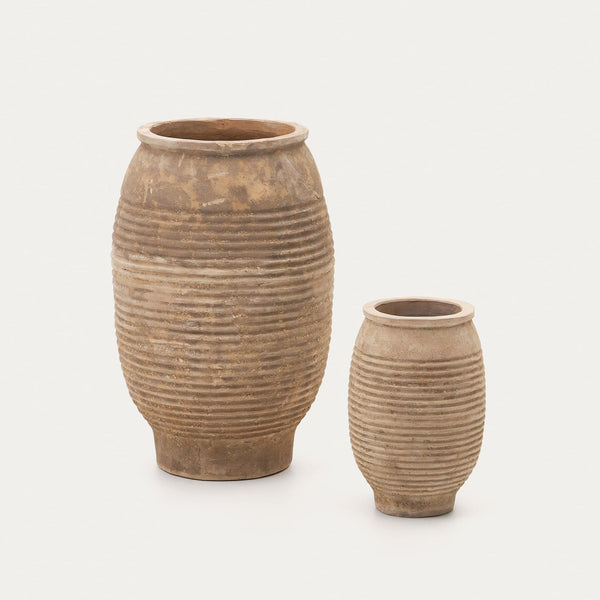 beau monde Kave Home Llonga Set of 2 Terracotta Plant Pots
