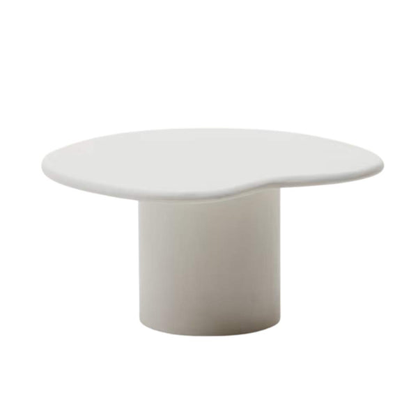 beau monde Kave Home Macarella White Cement Coffee Table 83 x 77 cm