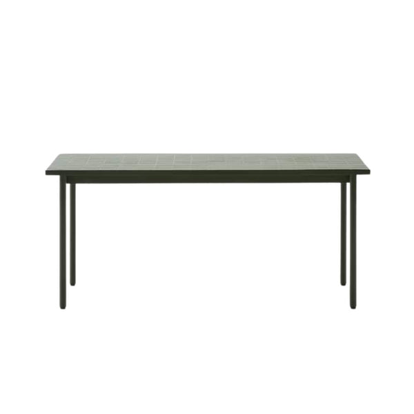 Beau Monde Kave Home Maurina Outdoor Table In Green Galvanized Steel With Green Tiles - 182 X 91cm