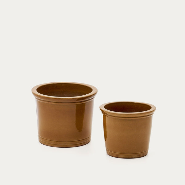 Beau Monde Kave Home Presili Set Of 2 Terracotta Plant Pots