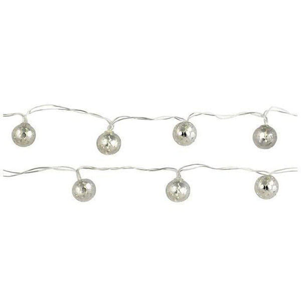 Beau Monde Kikkerland Silver Globe Rope Chain Lights - Nickel