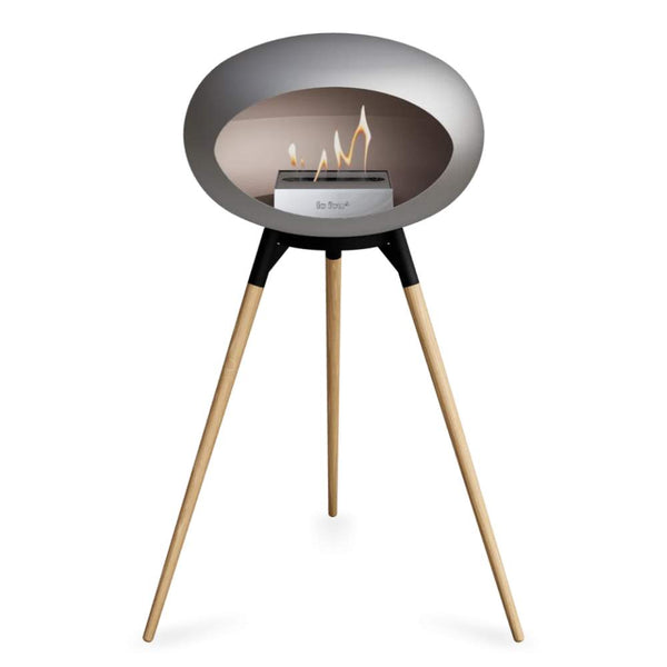 Beau Monde Le Feu Dome Ground High Bio Ethanol Fireplace In Nickel