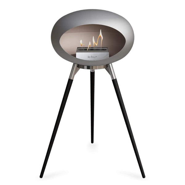 Beau Monde Le Feu Dome Ground High Bio Ethanol Fireplace In Nickel