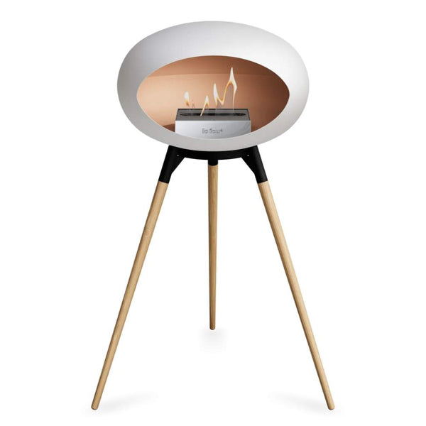 Beau Monde Le Feu Dome Ground High Bio Ethanol Fireplace In White