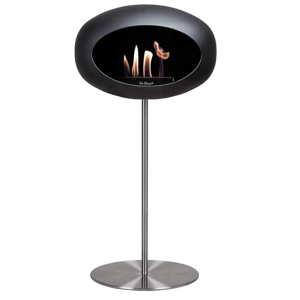Beau Monde Le Feu Dome Ground High Steel Bio Ethanol Fireplace In Black