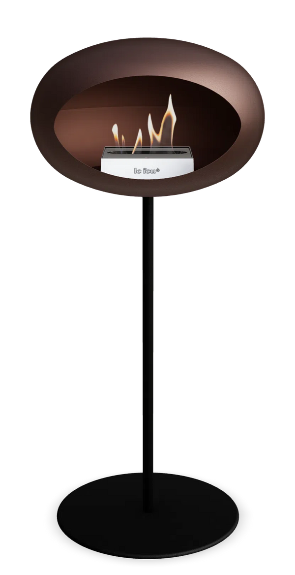 beau monde Le Feu Dome Ground High Steel Bio Ethanol Fireplace In Mocca