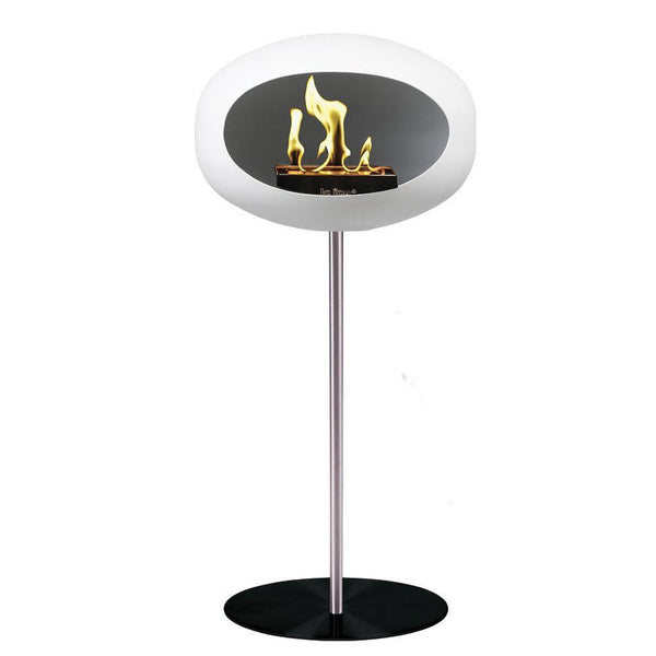 Beau Monde Le Feu Dome Ground High Steel Bio Ethanol Fireplace In White
