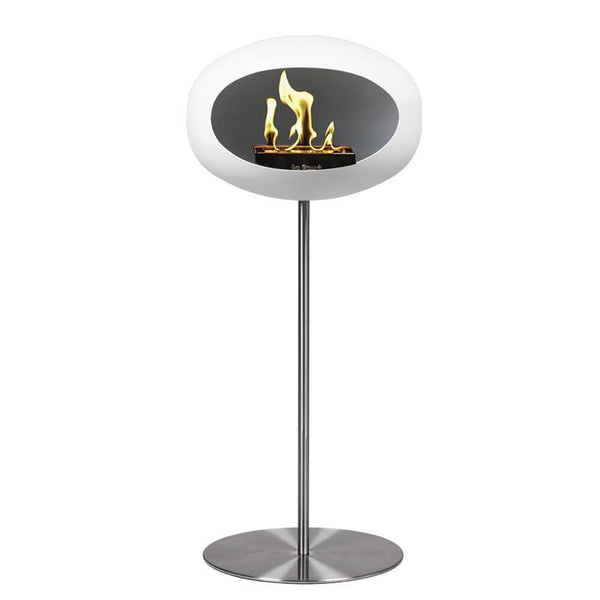 beau monde Le Feu Dome Ground High Steel Bio Ethanol Fireplace In White