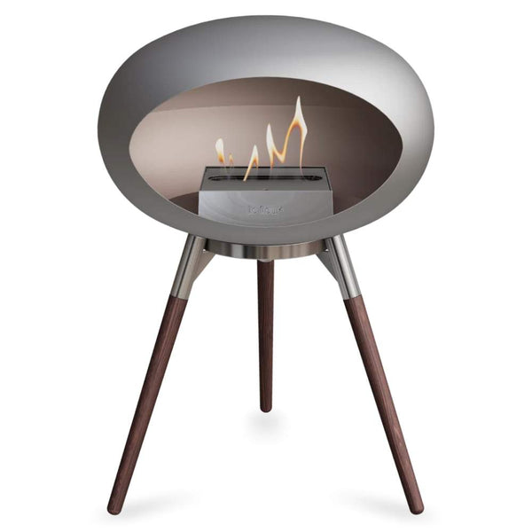 Beau Monde Le Feu Dome Ground Low Bio Ethanol Fireplace In Nickel