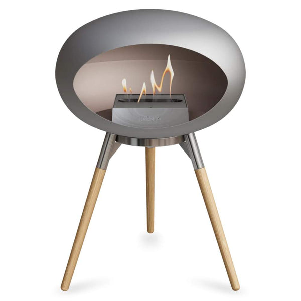 Beau Monde Le Feu Dome Ground Low Bio Ethanol Fireplace In Nickel