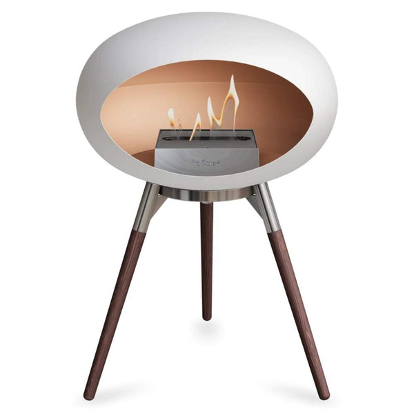 Beau Monde Le Feu Dome Ground Low Bio Ethanol Fireplace In White