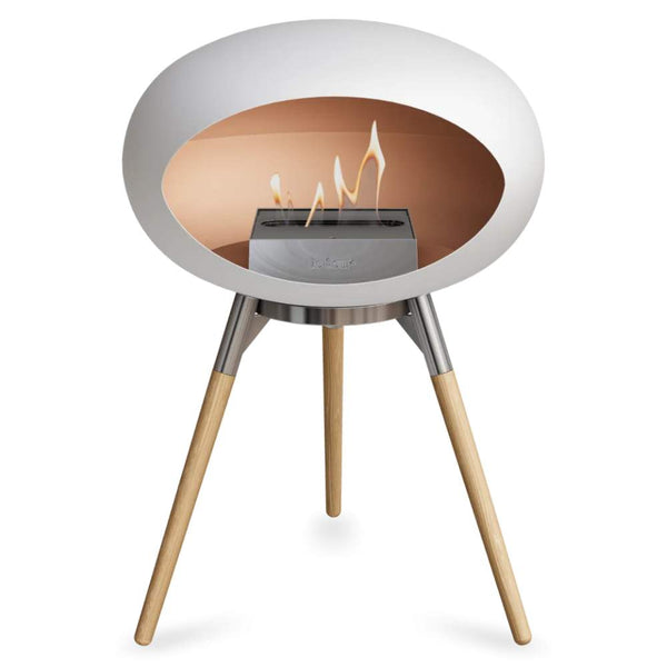 Beau Monde Le Feu Dome Ground Low Bio Ethanol Fireplace In White