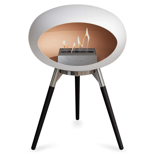 beau monde Le Feu Dome Ground Low Bio Ethanol Fireplace In White