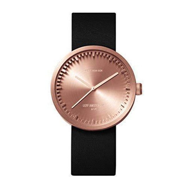 Beau Monde LEFF Amsterdam Tube Watch D38 Rose Gold/Black Leather