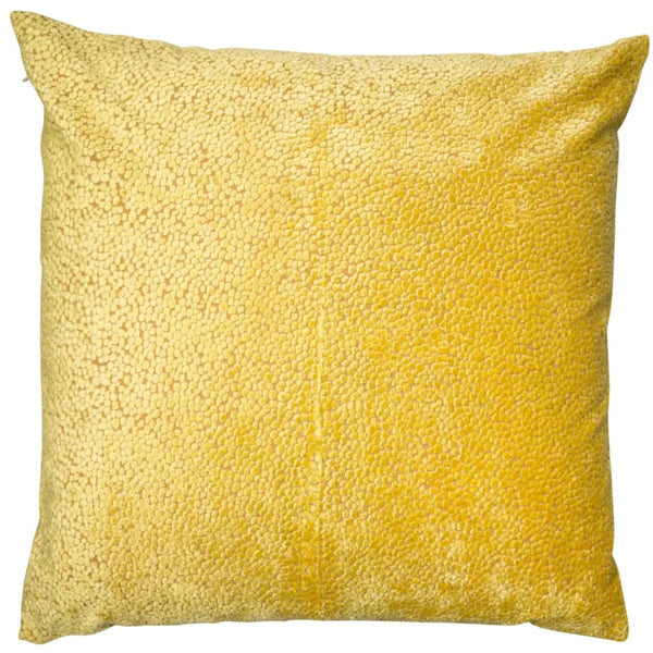Beau Monde Malini Bingham Cut Velvet Cushion In Mustard