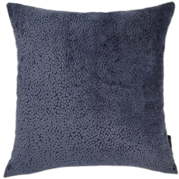 Beau Monde Malini Bingham Cut Velvet Cushion In Navy Blue