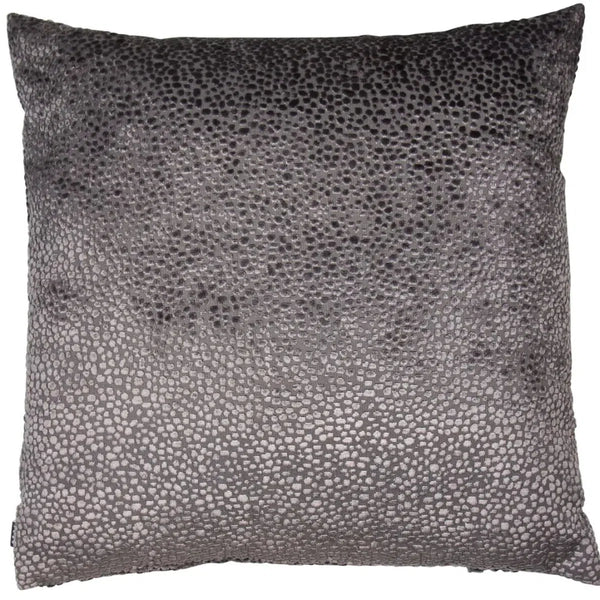 beau monde Malini Bingham Cut Velvet Cushion In Silver