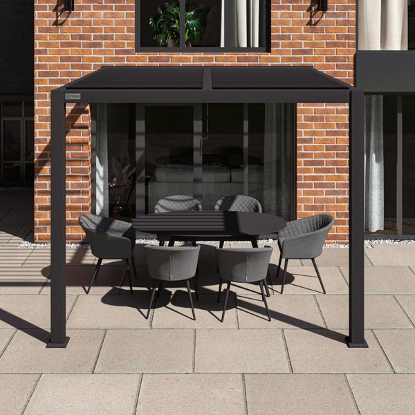 beau monde Maze Como Pergola Aluminium Lean-to Wall Frame Only In Grey