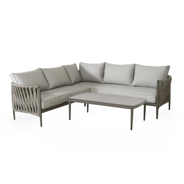 beau monde Maze Cool Linen Milan Small Corner Sofa Set