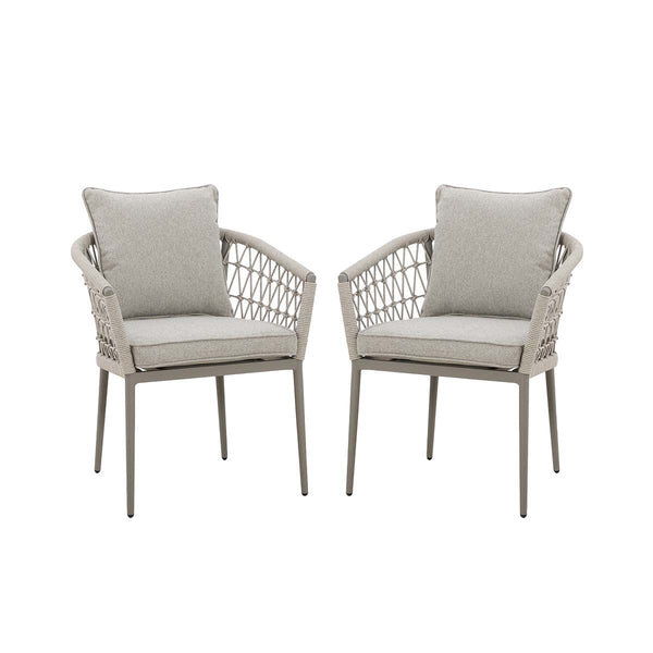 Beau Monde Maze Cool Linen Monaco Pair Of Dining Chairs