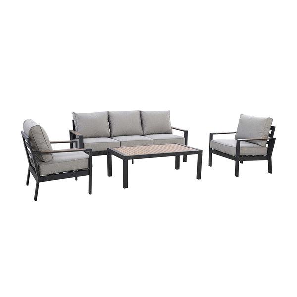 Beau Monde Maze Dove Grey Vancouver 3 Seat Sofa Set