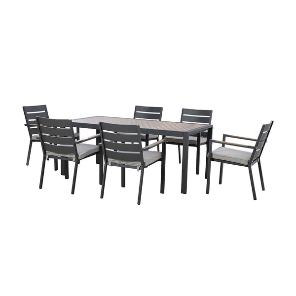 Beau Monde Maze Dove Grey Vancouver 6 Seat Rectangular Dining Set