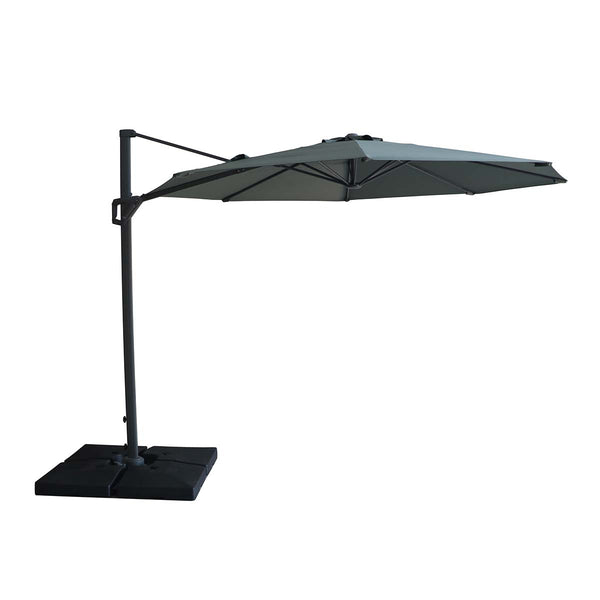 beau monde Maze Oil Green Helios 3m Round Rotating Cantilever Parasol