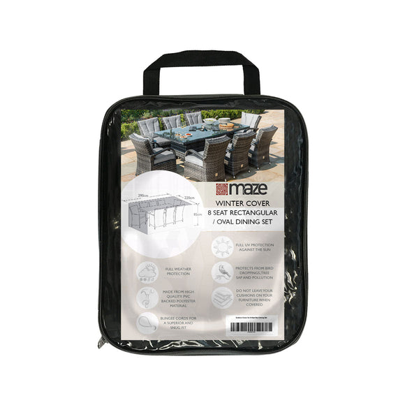 Beau Monde Maze Outdoor Cover For 8 Seat Rect Dining Set