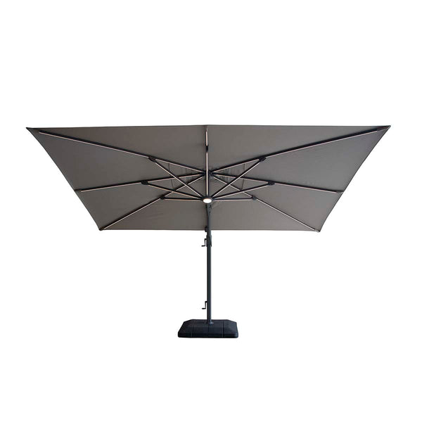 Beau Monde Maze White Pepper Beige Aramis LED 3m X 4m Rectangular Rotating Cantilever Parasol