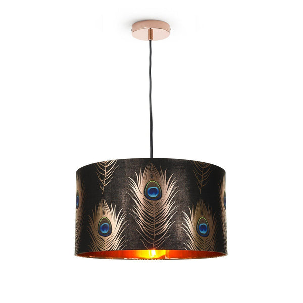 Beau Monde Mind The Gap Peacock Feathers Large Pendant Lamp