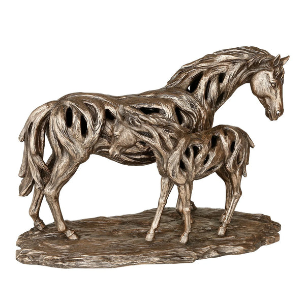 Beau Monde Mindy Brownes Driftwood Mare & Foal Sculpture