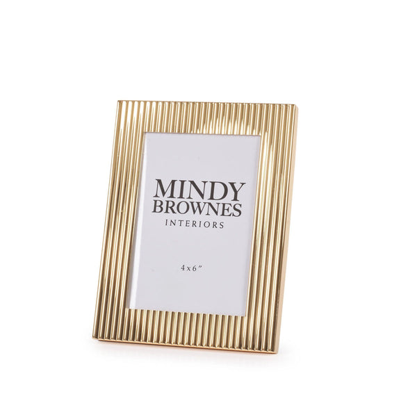 beau monde Mindy Brownes Gold Ribbed Photo Frame 4x6 Inch