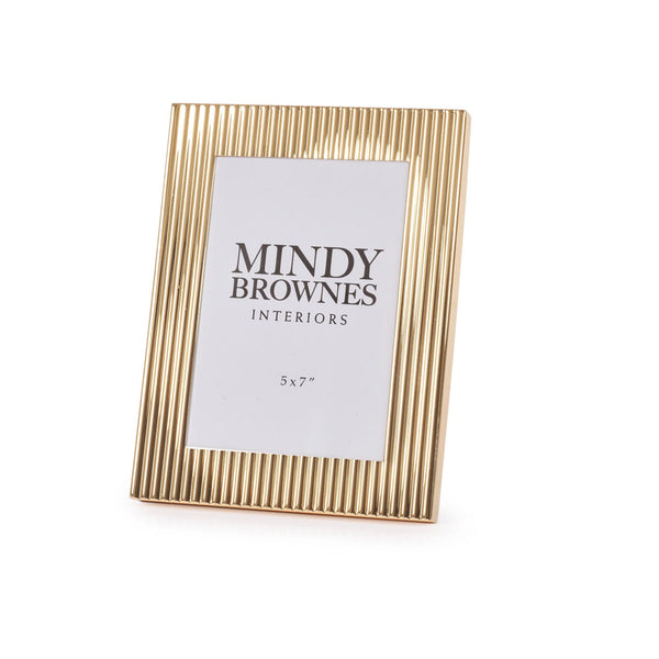 beau monde Mindy Brownes Gold Ribbed Photo Frame 5x7 Inch